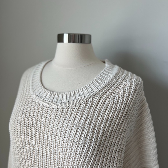 Banana Republic 100% Organic Cotton Chunky Knit Oversized Boxy Sweater Large - Picture 3 of 16